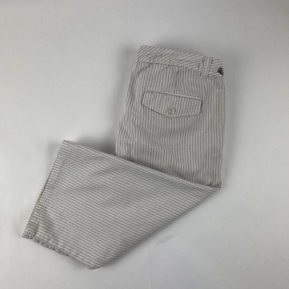 Xhilaration Womens Juniors Crop Pants White Black Pinstripe 9